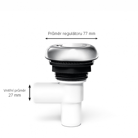 Regulátor vody ON-OFF pro vířivku - 77 mm - NEREZ Kulatý
