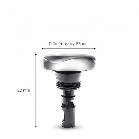 Masážní tryska NEREZ MIDDLE bodová – 63 mm/ 2,5″ – PLATINUM USA – SAMOSTATNÁ