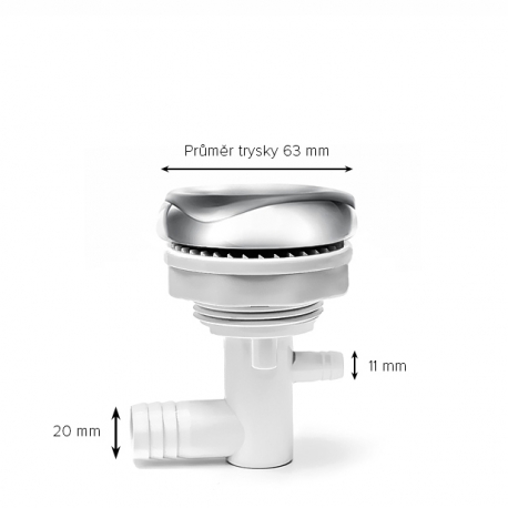 Masážní tryska NEREZ MIDDLE rotační - 63 mm/2,5" - PLATINUM USA