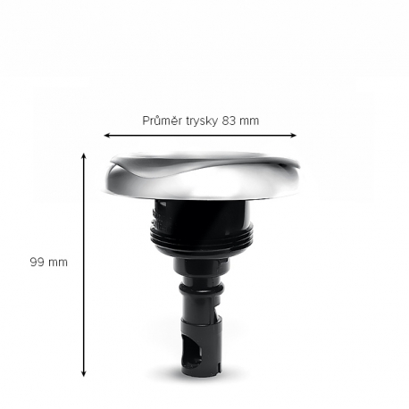NEREZ BIG Jet Masážní jednorotační tryska - 83 mm/3" - PLATINUM USA - KOMPLETNÍ