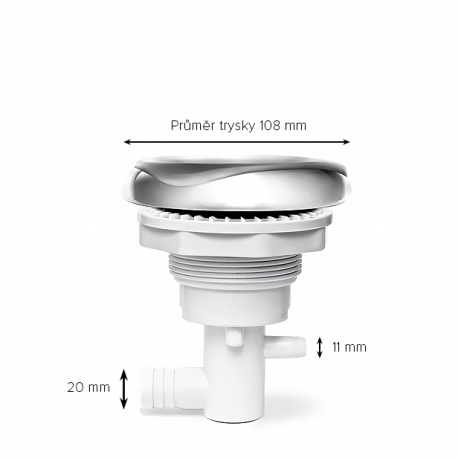 NEREZ COMBO STORM Jet Masážní dvourotační tryska – 108 mm/ 4″ – PLATINUM USA - KOMPLETNÍ