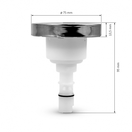 CMP- Masážní tryska Endorphin Pulse Jet - dvoj rotační - bílá - nerez - 74 mm - 3" - SAMOSTATNÁ
