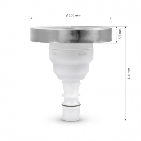 CMP- Masážní tryska Endorphin Pulse Jet - dvoj rotační - bílá - nerez - 100 mm - 4" - SAMOSTATNÁ