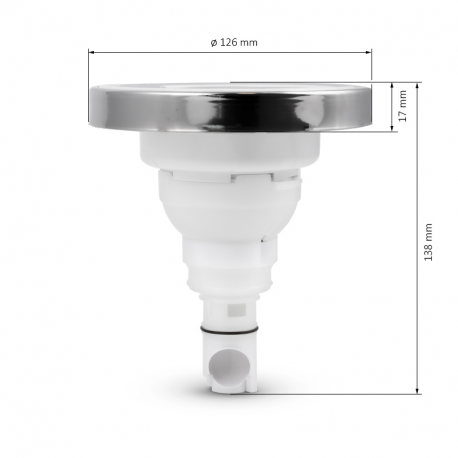 CMP- Masážní tryska Endorphin Pulse Jet - jedno rotační - bílá - nerez - 124 mm - 5" - SAMOSTATNÁ