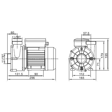 CAN Cirkulační čerpadlo 0,2 KW Pro vířivky pro SPA – CAN25DOUBLE-FLOW