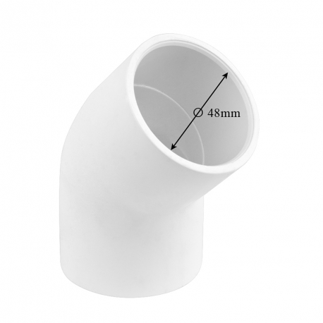 Koleno 45° k nalepení na hadici (Ø 48mm)