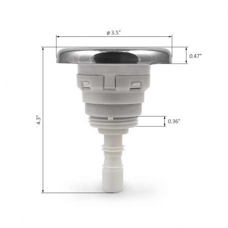 CMP- Masážní tryska Endorphin Poly Storm Jet - rotační- bílá - nerez - 82 mm - 3,5" - SAMOSTATNÁ