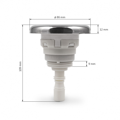 CMP- Masážní tryska Endorphin Poly Storm Jet - rotační- bílá - nerez - 82 mm - 3,5" - SAMOSTATNÁ